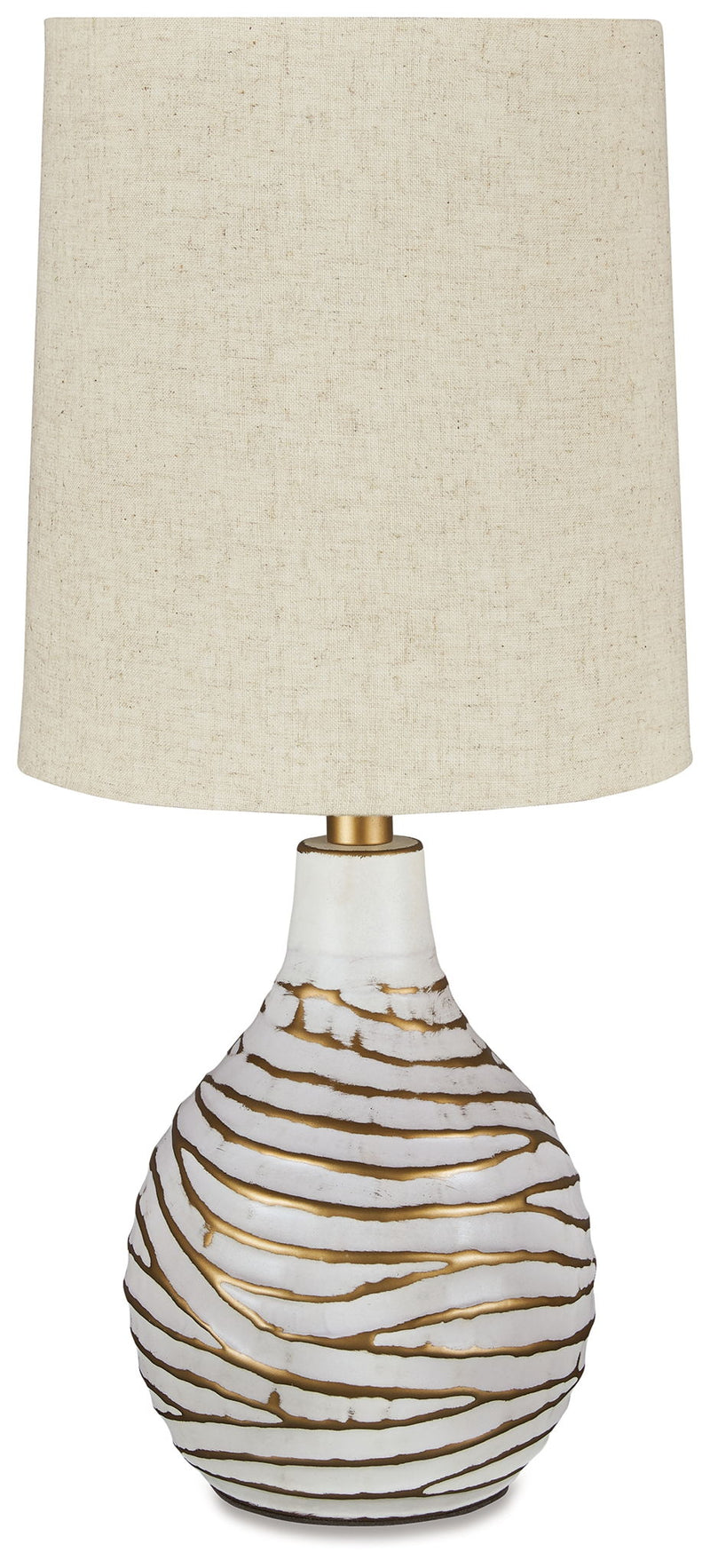 Aleela - Metal Table Lamp  - White / Gold Finish - R&R Furniture Gallery (Fountain Valley, CA)