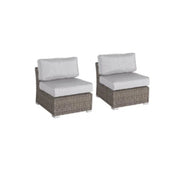 Contemporary Outdoor Rattan Wicker Sectional Seating Group With Cushions - R&R Furniture Gallery (Fountain Valley, CA)