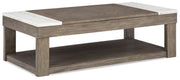 Loyaska - Lift Top Cocktail Table - Grayish Brown / White - R&R Furniture Gallery (Fountain Valley, CA)