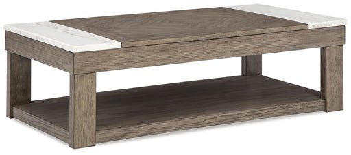 Loyaska - Lift Top Cocktail Table - Grayish Brown / White - R&R Furniture Gallery (Fountain Valley, CA)