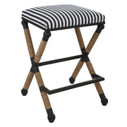 Black backless counter stool by Uttermost with a sleek, modern design, suitable for counter height seating (24-27 inches).