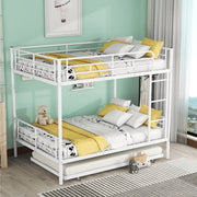 DreamHaus steel construction bunk bed with sturdy frame and ladder, designed for space-saving sleeping arrangements.
