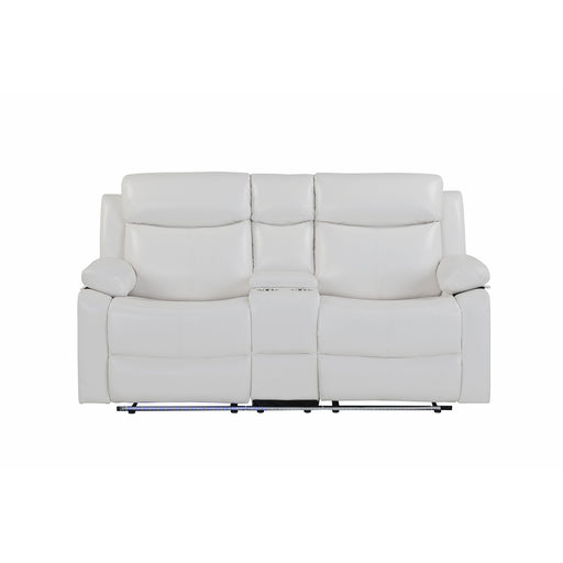 Blanche - Console Reclining Loveseat With LED Lights And Speakers - R&R Furniture Gallery (Fountain Valley, CA)