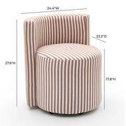 Alyssa striped rolling desk chair by TOV Furniture with cushioned seat and ergonomic design in black and white stripes.