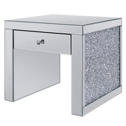 Noralie - 24" Square End Table - Mirrored & Faux Diamonds - R&R Furniture Gallery (Fountain Valley, CA)