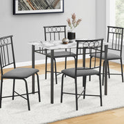 8th Street 5-piece small rectangular dining table set with matching chairs, ideal for compact dining rooms.
