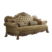 Dresden - Sofa - Bone PU & Gold Patina - R&R Furniture Gallery (Fountain Valley, CA)