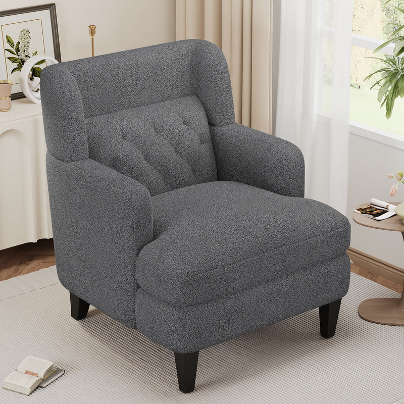 Upholstered Accent Chair Tufted Armchair For Living Room And Bedroom - R&R Furniture Gallery (Fountain Valley, CA)