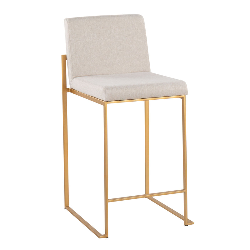 Lumi Source Fuji contemporary high-back counter stool with sleek design and stylish dark finish, ideal for modern kitchen or bar area.