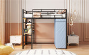 Loft Bed With Desk, Shelves, Power Outlet, LED Light And Wardrobe - R&R Furniture Gallery (Fountain Valley, CA)