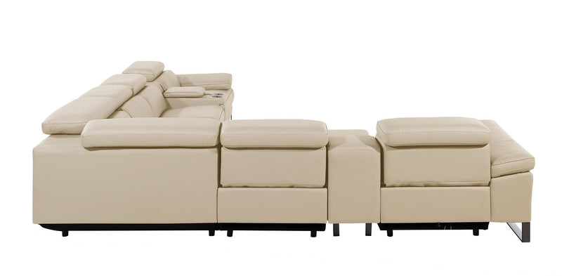 1246 - 8-Piece L-Shaped Modular Power Reclining Sectional With 4 Power Recliners And Power Headrests