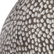 Uttermost Cyprien gray and white table lamp with a modern ceramic base and fabric shade, perfect for stylish home lighting.