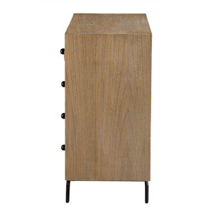 Millard - Curved 4 Drawer Chest - Woodtone