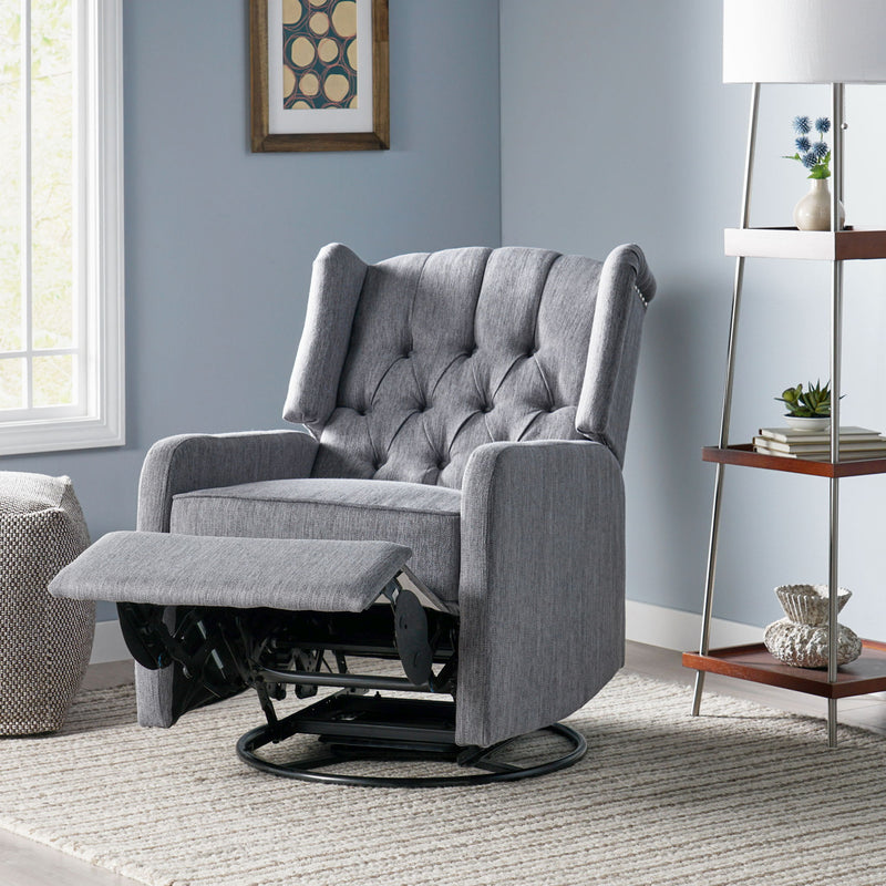 Classic Design, Manual Recliner Chair With 360 Degree Swivel - R&R Furniture Gallery (Fountain Valley, CA)
