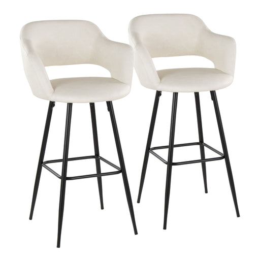 Lumi Source Margarite contemporary fixed height barstool set with square footrest, modern design, and sleek finish.