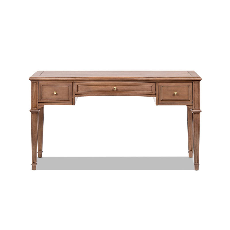 Brown Jennifer Taylor Home Dauphin 3 Drawer Executive Desk with sleek design and spacious surface for office workspace.