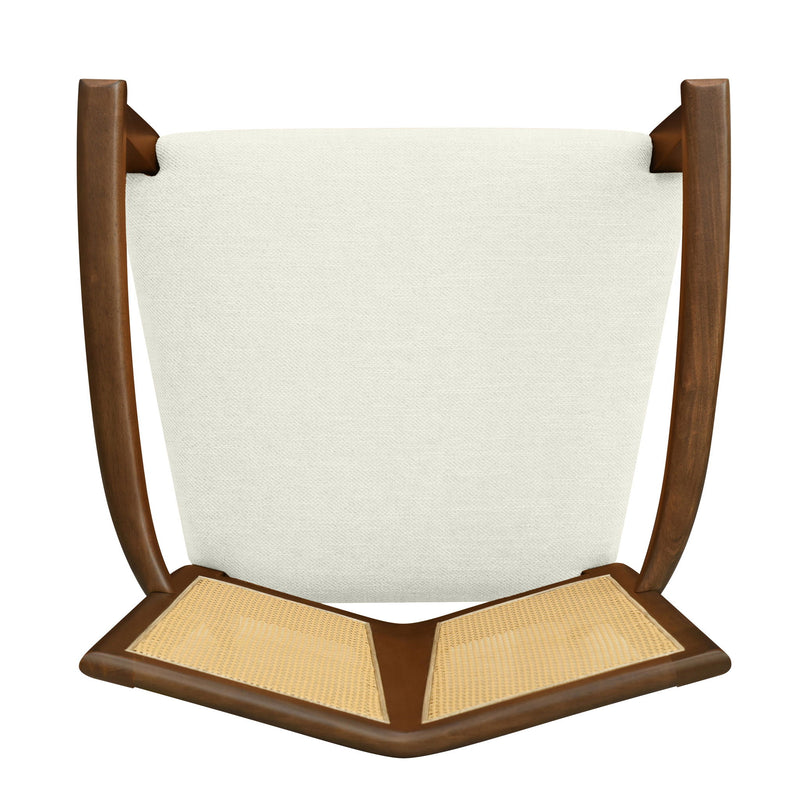 Mid Century Modern Arm Dining Chairs With Rattan Backrest - R&R Furniture Gallery (Fountain Valley, CA)