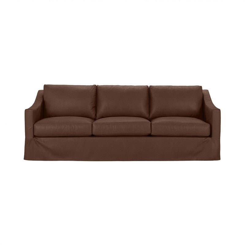 Classic Home Kipton upholstered stationary sofa with plush fabric and cushioned armrests in a modern living room setting.