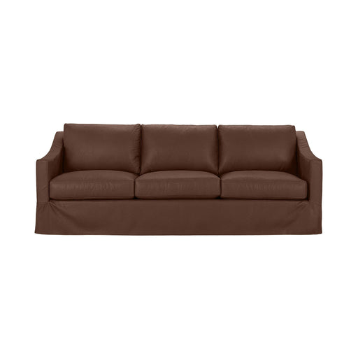 Classic Home Kipton upholstered stationary sofa with plush fabric and cushioned armrests in a modern living room setting.