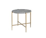 Tainte - End Table - Faux Marble Top & Champagne - R&R Furniture Gallery (Fountain Valley, CA)