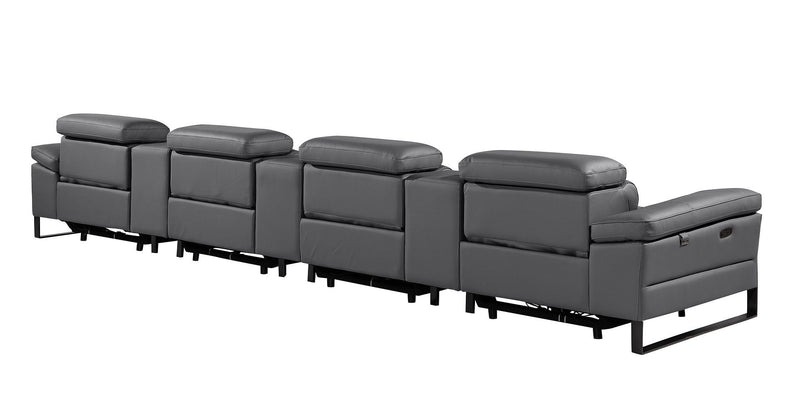 1246 - Modular Power Triple Reclining Triple Console Sofa With Power Reclining Headrests