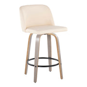 Toriano - Contemporary Fixed Height Counter Stool With Swivel & Round Footrest (Set of 2) - R&R Furniture Gallery (Fountain Valley, CA)