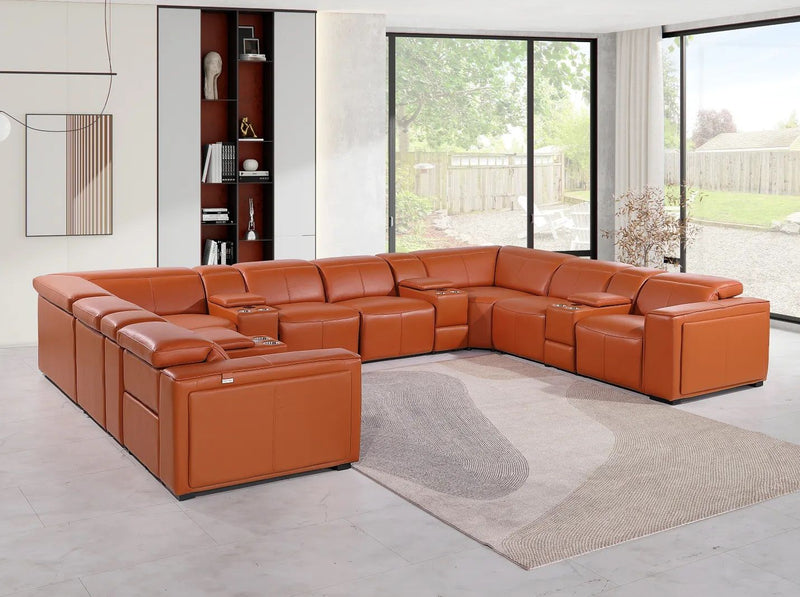1224 - 12-Piece U-Shaped Sectional Sofa In With 4 Power Recliners & Power Headrests - R&R Furniture Gallery (Fountain Valley, CA)