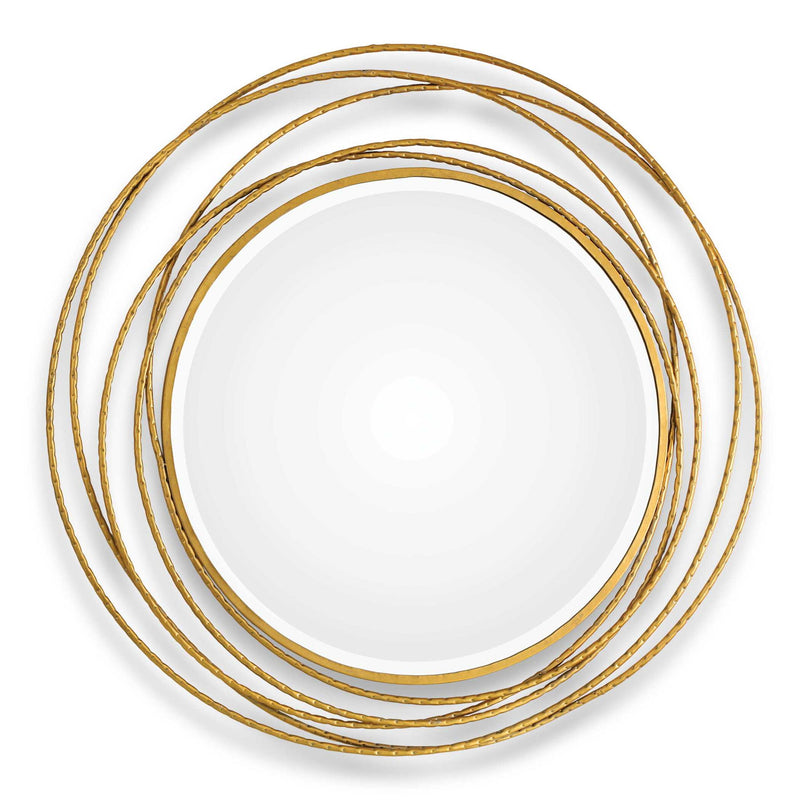 Round wall mirror by Uttermost with a sleek, modern frame, perfect for contemporary interior decor.