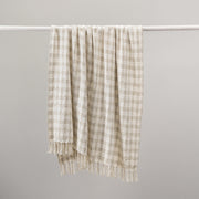 Natural ivory throw blanket by Classic Home, 50 x 70 inches, soft textured fabric perfect for cozy home decor.