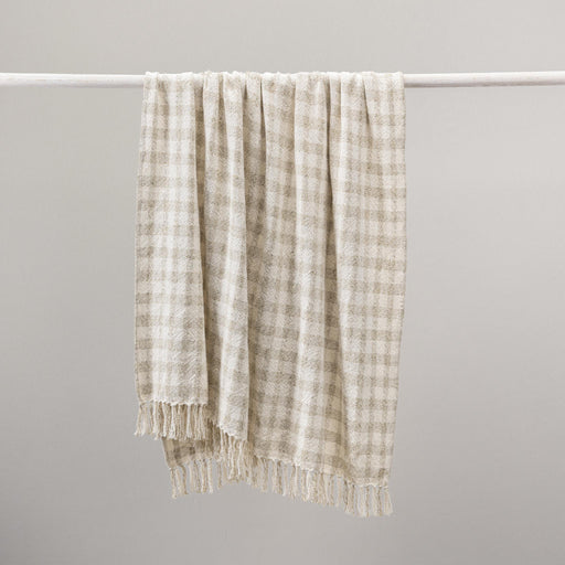 Natural ivory throw blanket by Classic Home, 50 x 70 inches, soft textured fabric perfect for cozy home decor.