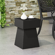 Black outdoor side table from Noble House, patio end table with a sleek, modern design for outdoor seating areas.