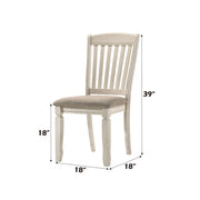 Fedele - Side Chair (Set of 2) - Tan Fabric & Cream - R&R Furniture Gallery (Fountain Valley, CA)