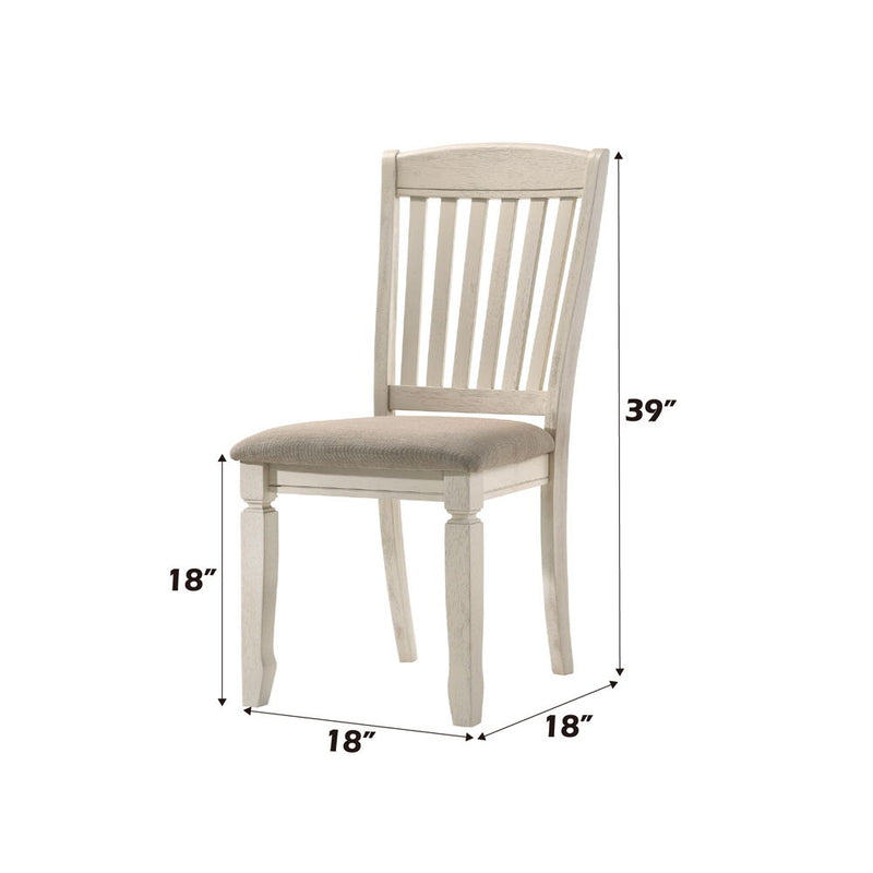 Fedele - Side Chair (Set of 2) - Tan Fabric & Cream - R&R Furniture Gallery (Fountain Valley, CA)