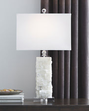 Malise - Alabaster Table Lamp  - White - R&R Furniture Gallery (Fountain Valley, CA)