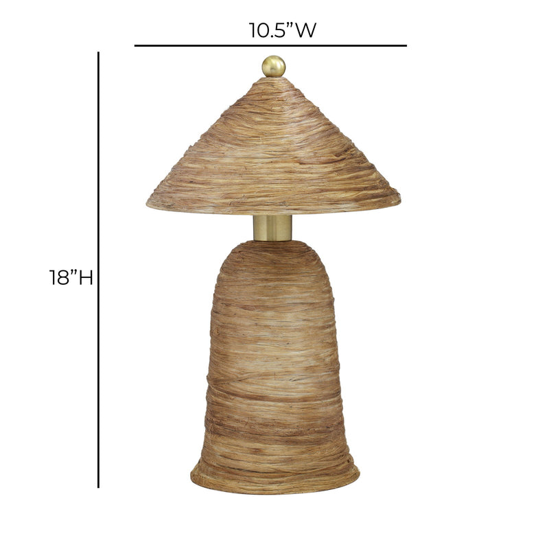 Coco - Coconut Fiber Pointed Table Lamp - Natural - R&R Furniture Gallery (Fountain Valley, CA)