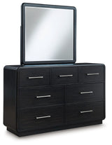 Rowanbeck - Dresser And Mirror - Black - R&R Furniture Gallery (Fountain Valley, CA)
