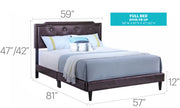 Button tufted upholstered bed by Glory Furniture with cozy, plush fabric and elegant tufted headboard for stylish bedroom decor.