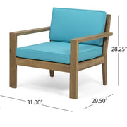Antoine - Outdoor Acacia Wood Club Chairs With Cushions, (Set of 2) - R&R Furniture Gallery (Fountain Valley, CA)
