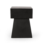 Black outdoor side table from Noble House, patio end table with a sturdy design, ideal for outdoor seating areas.