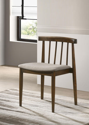 Cullen Dining Side Chair Upholstered Seat Dark Walnut (Set of 2)