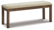 Moriville - Upholstered Bench - Beige - R&R Furniture Gallery (Fountain Valley, CA)