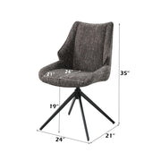 Malika - Side Chair With Swivel (Set of 2) - Brown Chenille - R&R Furniture Gallery (Fountain Valley, CA)