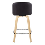 Toriano - Contemporary Fixed-Height Counter Stool With Swivel And Round Footrest (Set of 2) - R&R Furniture Gallery (Fountain Valley, CA)