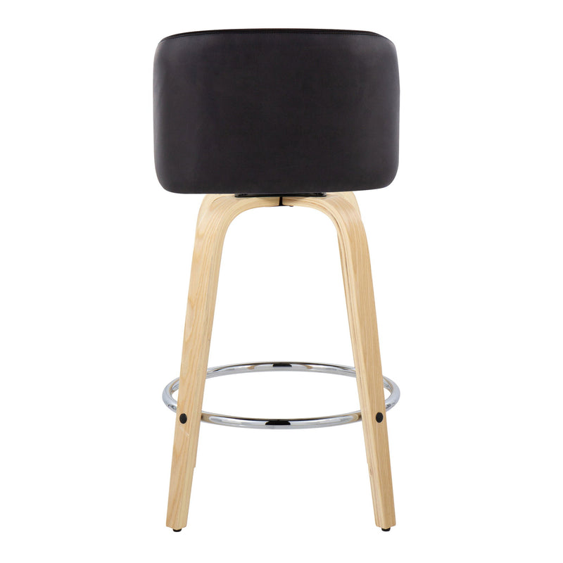 Toriano - Contemporary Fixed-Height Counter Stool With Swivel And Round Footrest (Set of 2) - R&R Furniture Gallery (Fountain Valley, CA)