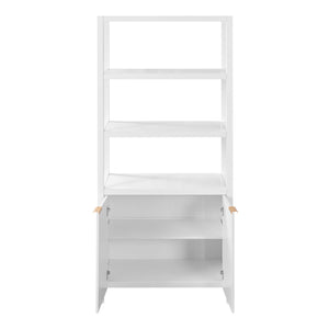 Modern Tall Storage Bookcase Cabinet With 2 Open Shelves & Double Doors