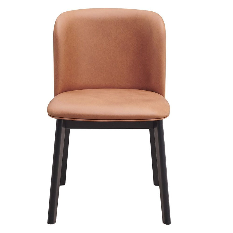 Eliora - Side Chair (Set of 2) - Camel Polish Microfiber & Black - R&R Furniture Gallery (Fountain Valley, CA)