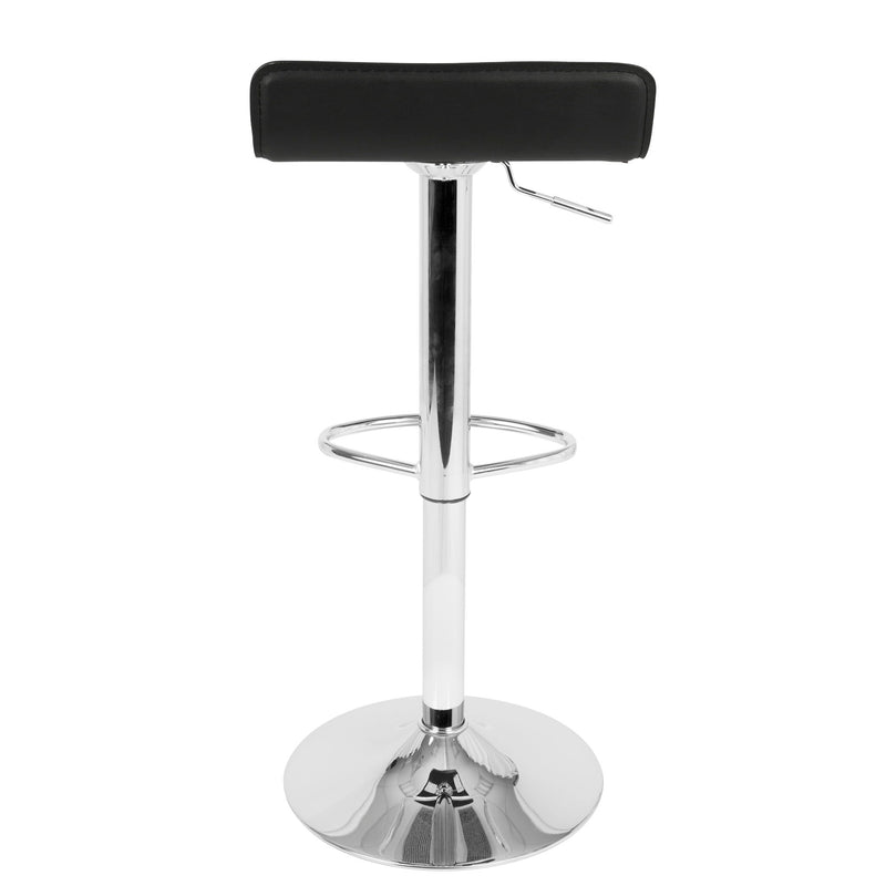 Lumi Source Ale contemporary adjustable barstool set of 2 with modern design, wooden seat, and metal base for kitchen or bar area.