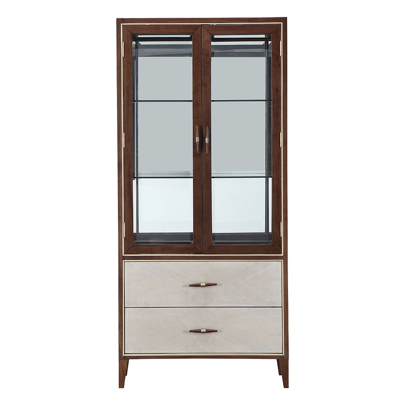 Houston - Display Cabinet - Walnut - R&R Furniture Gallery (Fountain Valley, CA)