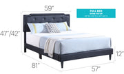 Button tufted upholstered bed by Glory Furniture, cozy and stylish design for comfortable bedroom spaces.
