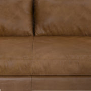 Simpli-Home Morrison upholstered stationary sofa with plush fabric and modern design, featuring cushioned armrests and comfortable seating.